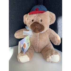 Plush nojo bear with baseball hat